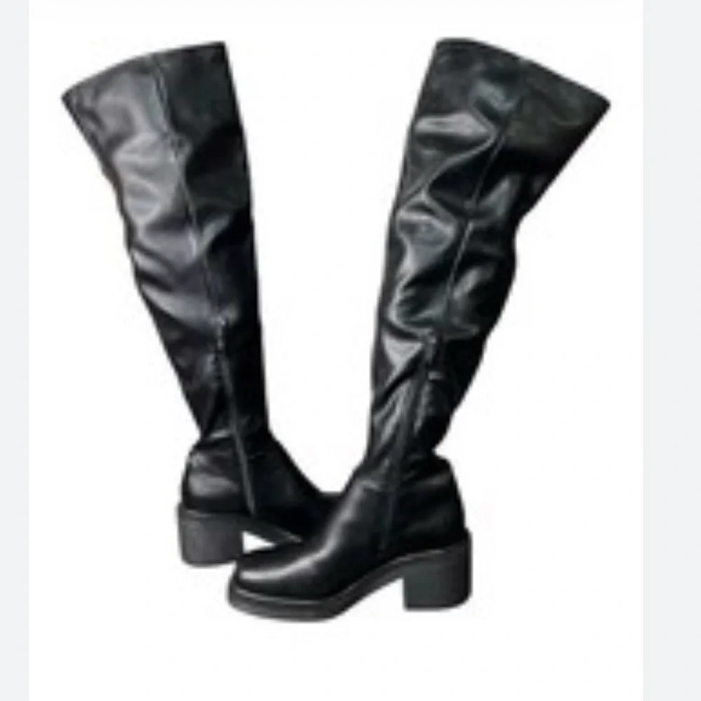 NWOT Franco Sarto Women's Kelly Black Over-The-Knee Boot Sz 7M